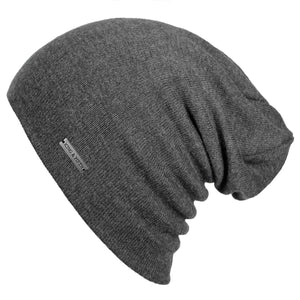 Mens Cashmere Beanie Grey