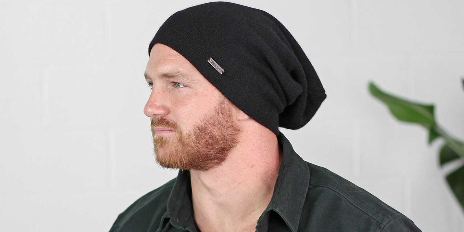 Mens 100% Cashmere Beanie - The David XL
