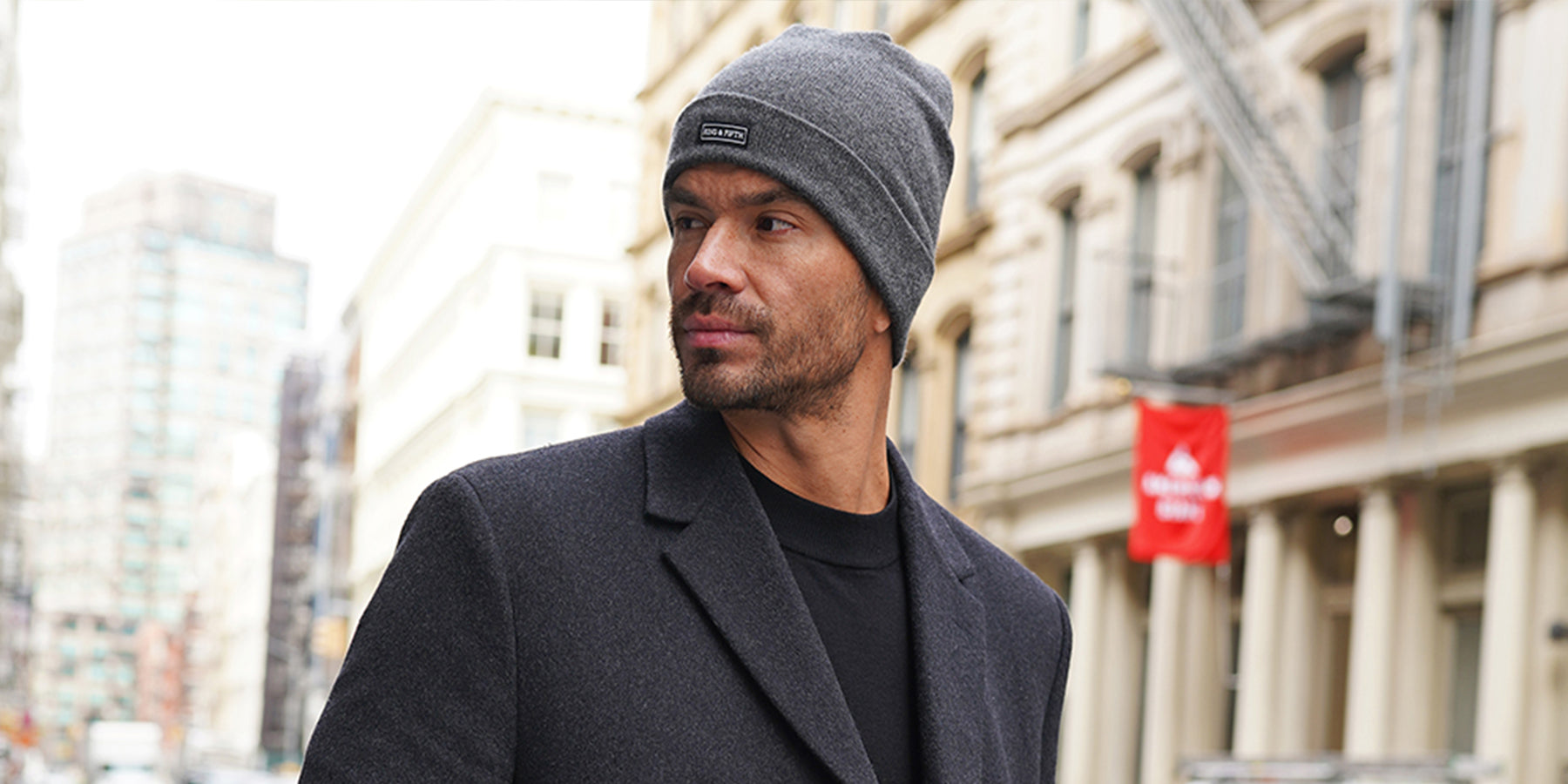 Mens 100% Cashmere Beanie - The David