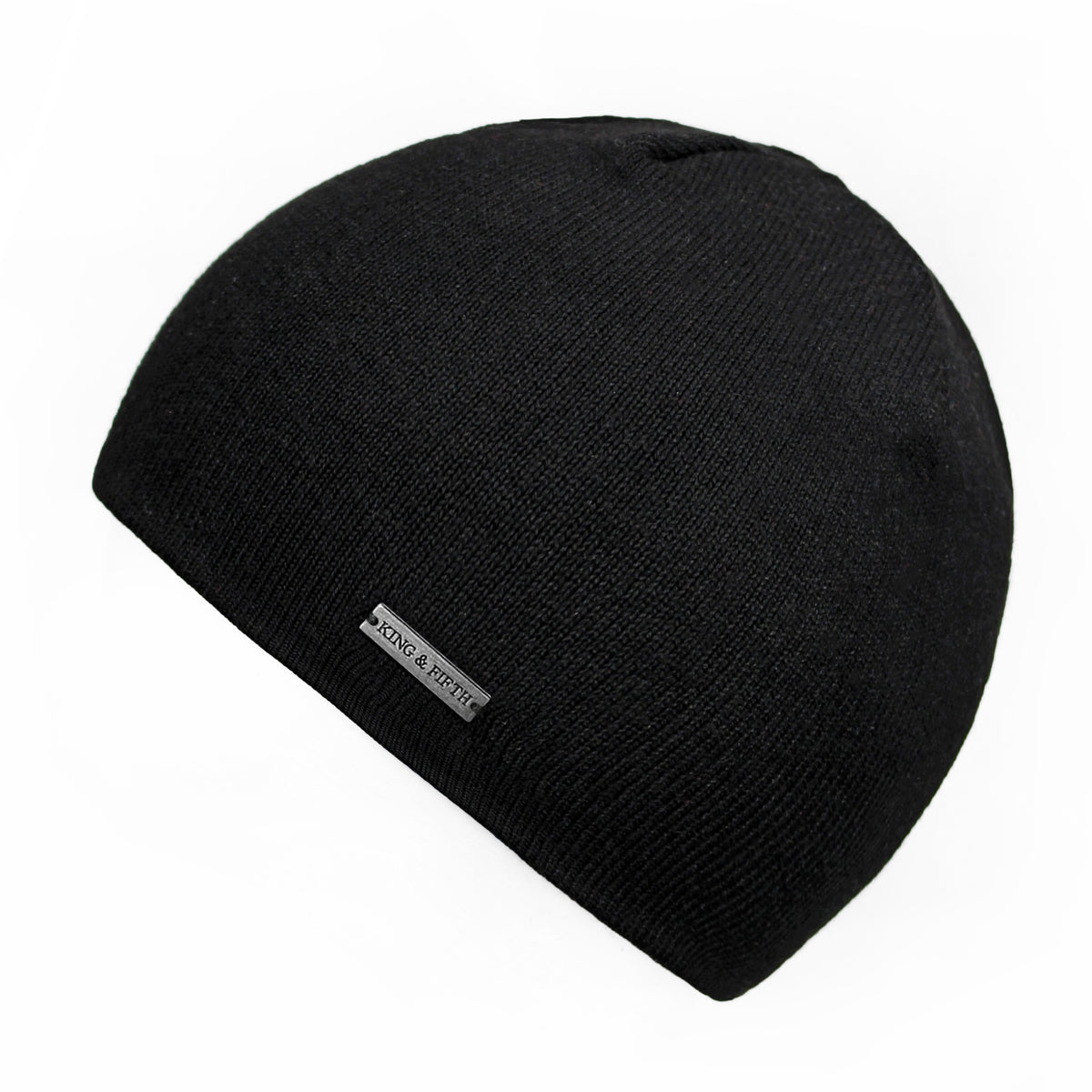 Black Cashmere Skull Cap Beanie