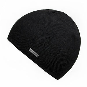 Black Cashmere Skull Cap Beanie
