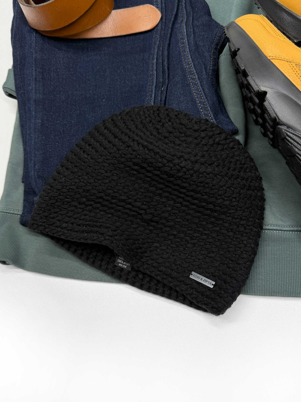 Black skull cap beanie