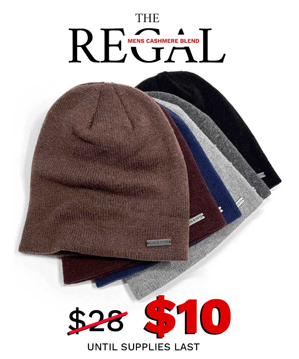 Mens Cashmere Blend Skull Cap Beanie - The Regal