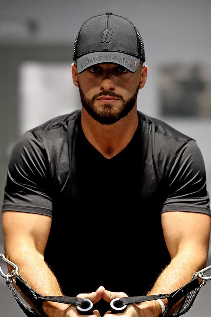 Mens Performance Trucker Hat - The Max Out - Workout Hat, Gym Hat Black Army / L/XL