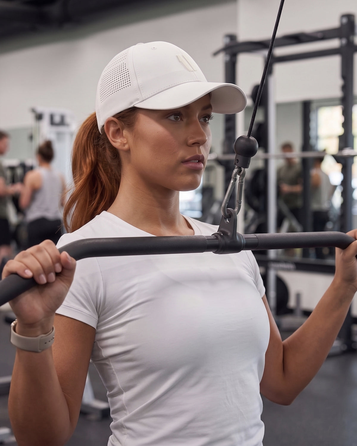 White Workout Hat