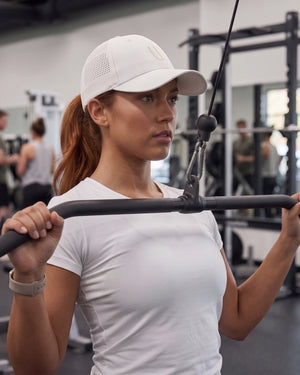 White Workout Hat