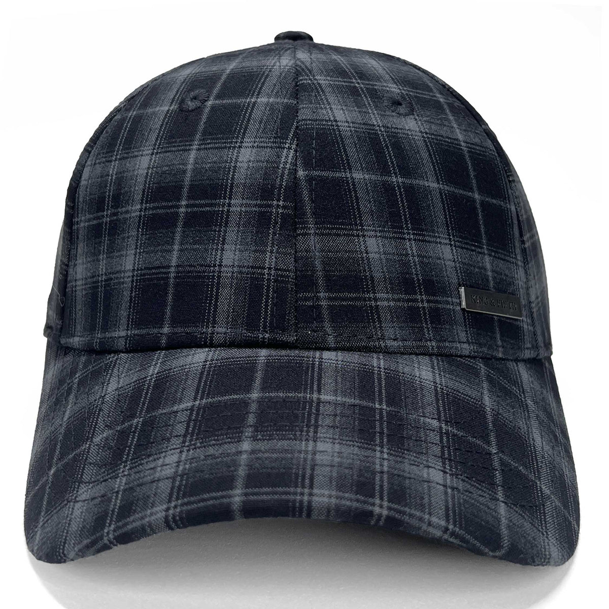 blue plaid baseball cap