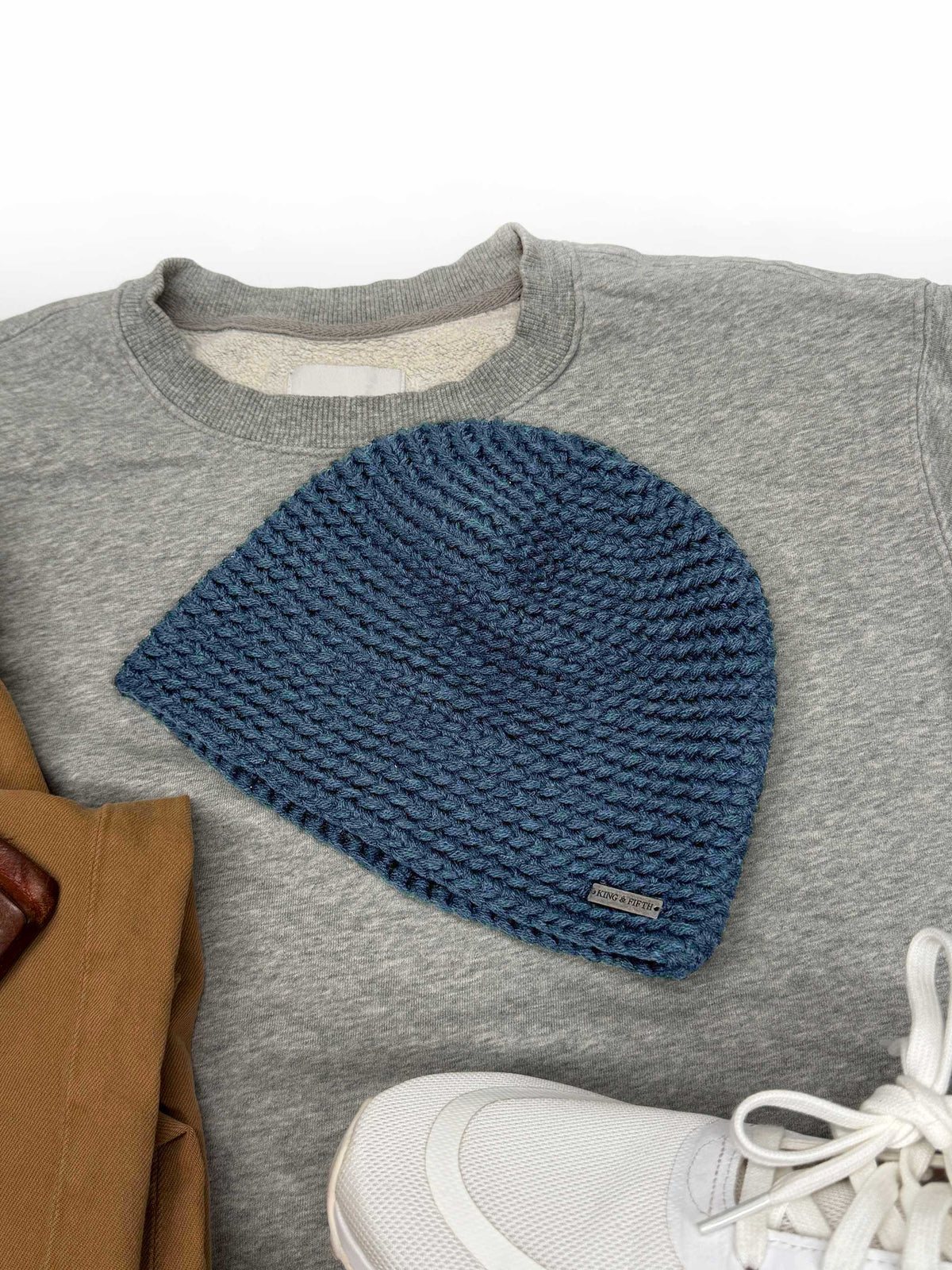 blue skull cap beanie