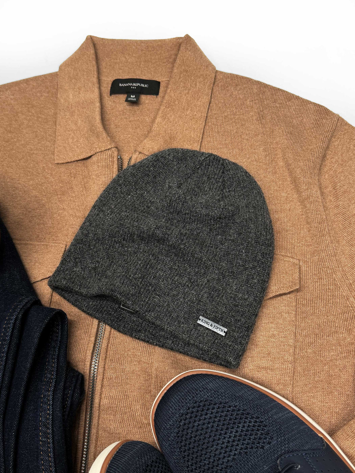 gray cashmere blend beanie