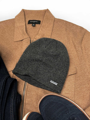 gray cashmere blend beanie