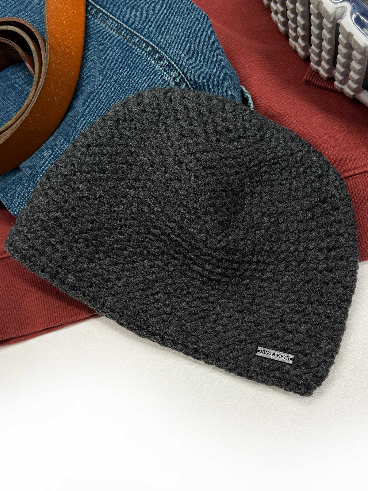 gray skull cap beanie