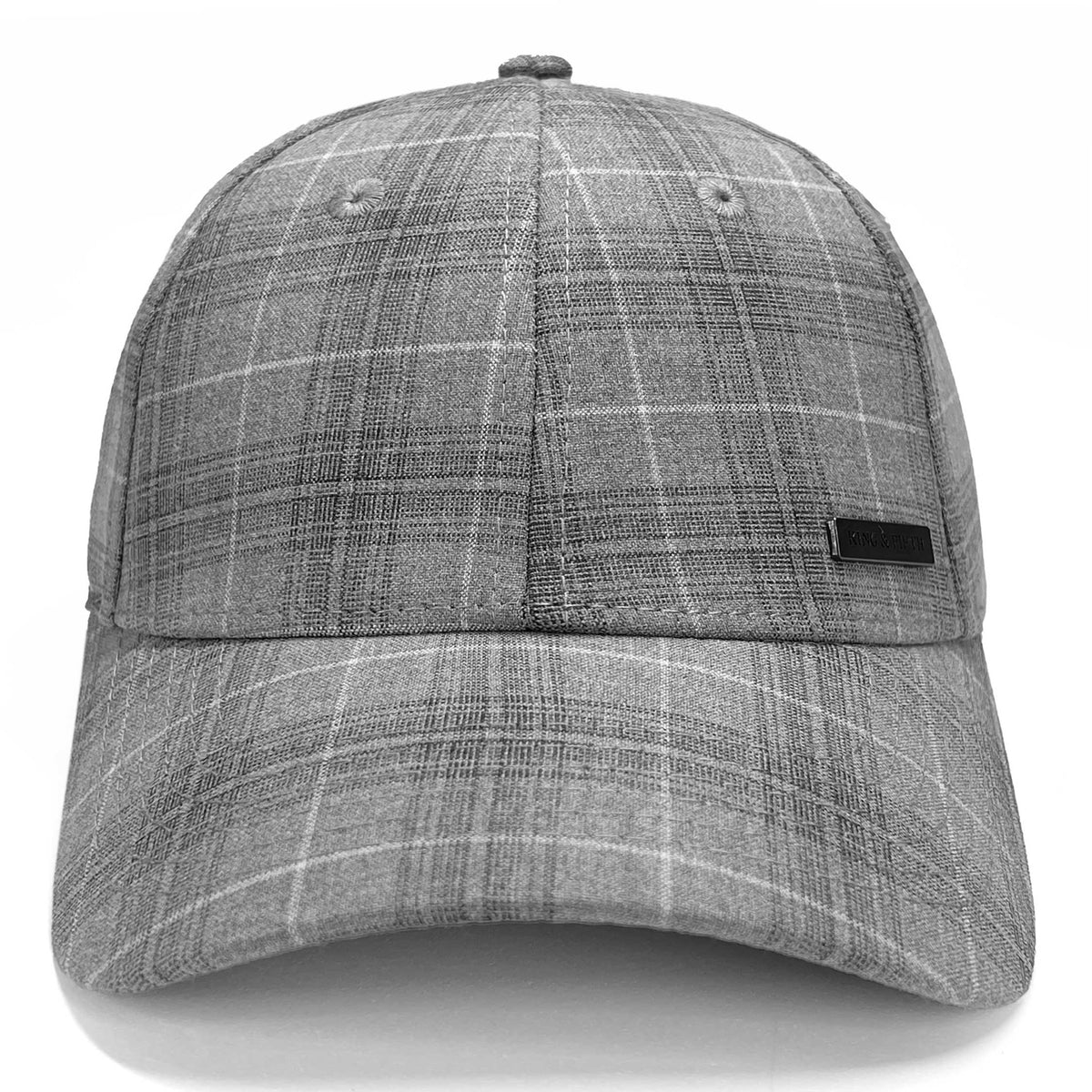 grey plaid baseball cap