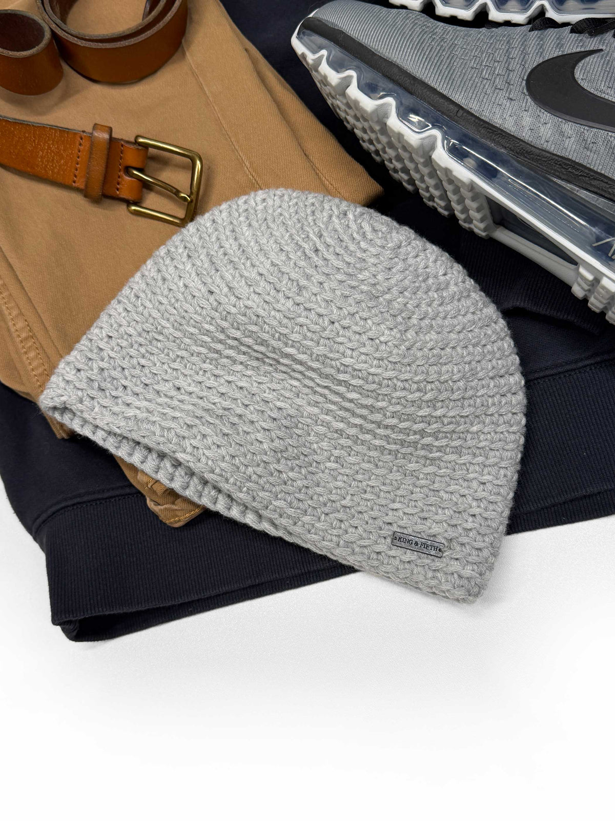 grey skull cap beanie