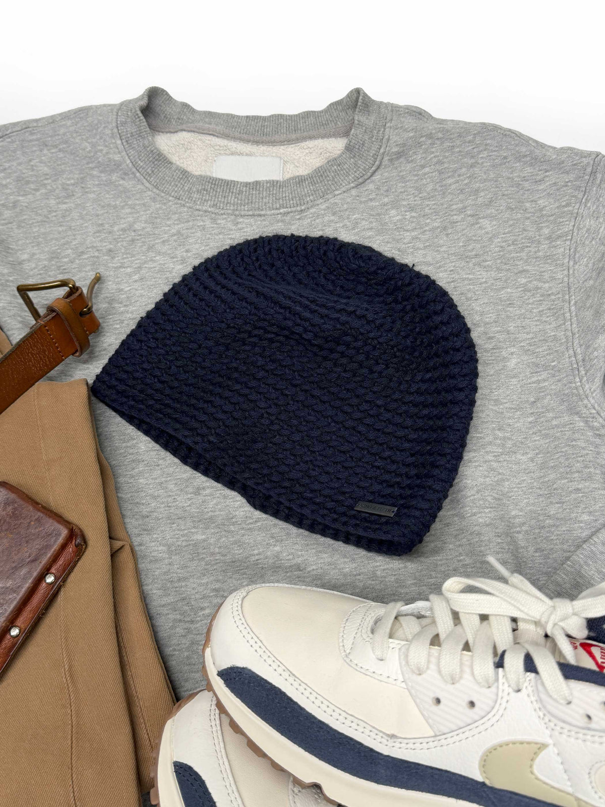 navy skull cap beanie