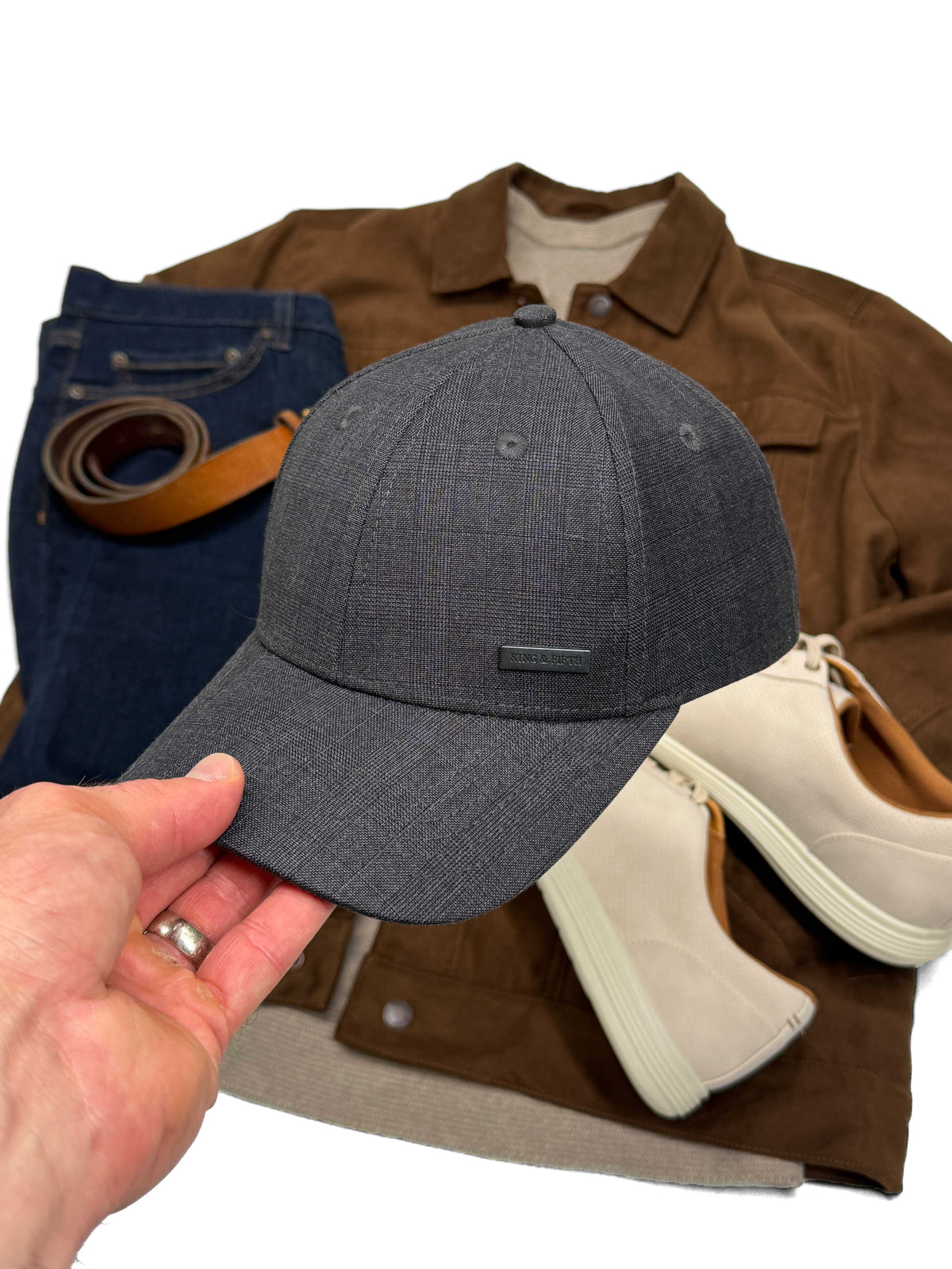 plaid baseball cap