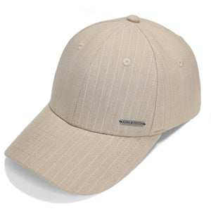 Beige Pinstripe Baseball Cap