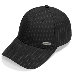 Black Pinstripe Baseball Cap