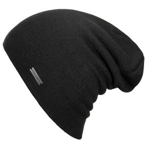 Black Slouchy Beanie for Men