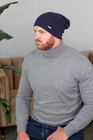 Blue Slouchy Beanie for Men