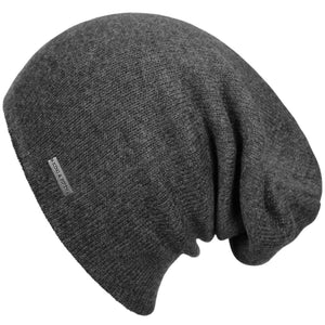 Gray Cashmere Beanie for Big Heads