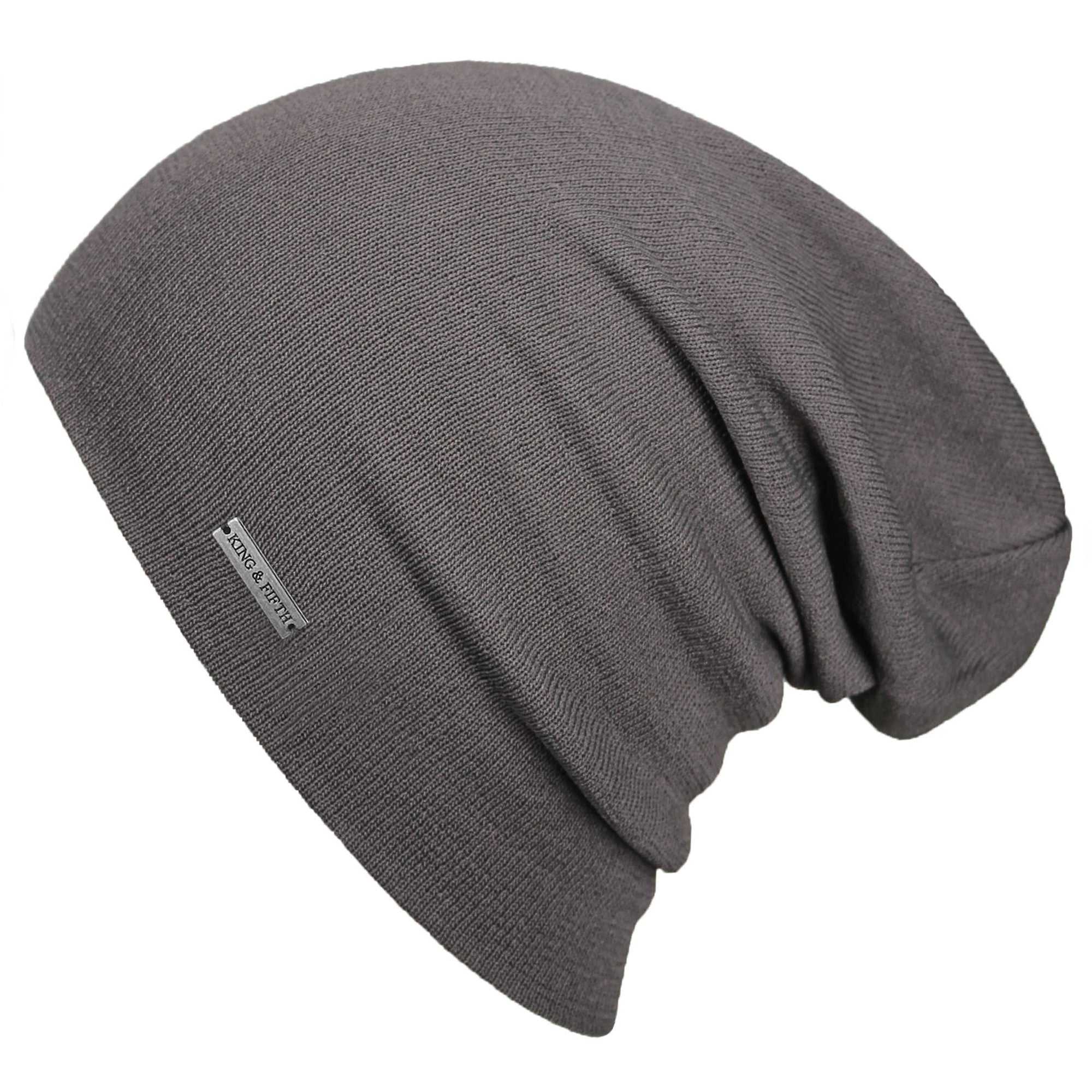 Womens Black Cotton slouchy beanie