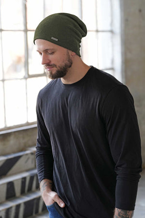 Green Mens Breathable Beanie