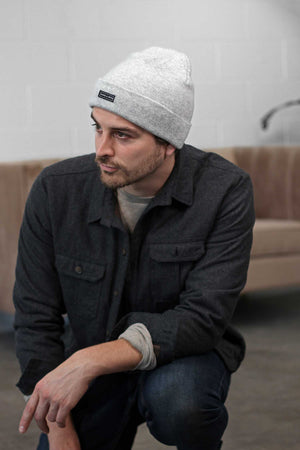 Grey Cashmere Beanie Hat