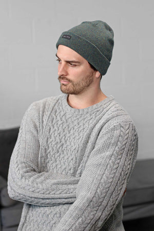 Mens 100% Cashmere Beanie - The David