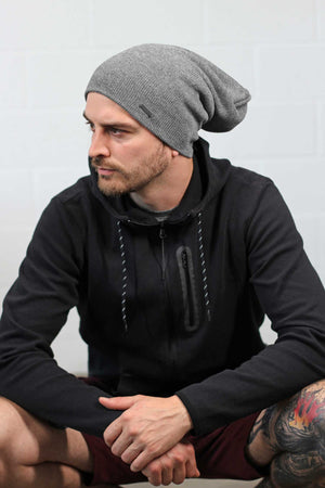 Grey Running Beanie Mens