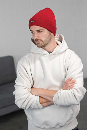 Red Mens Slouchy Beanie
