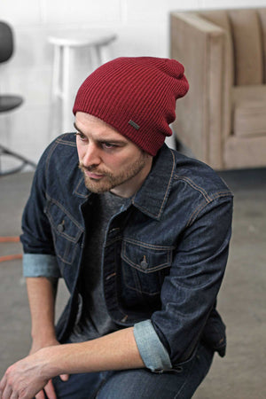 Red Slouchy Beanie for Men
