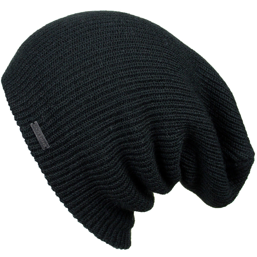 Black Distressed Slouchy Beanie Hat, Chemo Headwear, Slouch  display picture 3