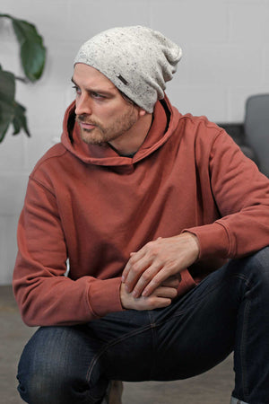 White Slouchy Beanie Mens