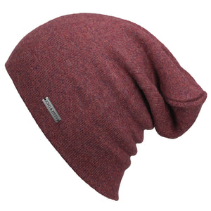Womens Cashmere Slouchy Beanie REd
