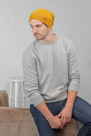 Yellow Slouchy Beanie for Men